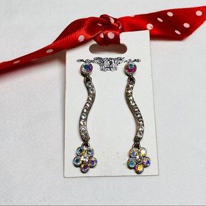 Rhinestone Flower Drop Earrings
